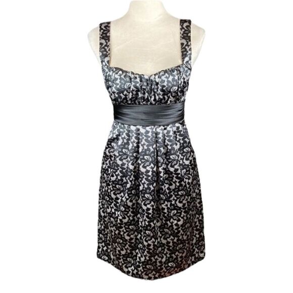 City Triangles Black and Tan Sleeveless Dress With Ribbon Tie, Size 5, NWT - Picture 1 of 9